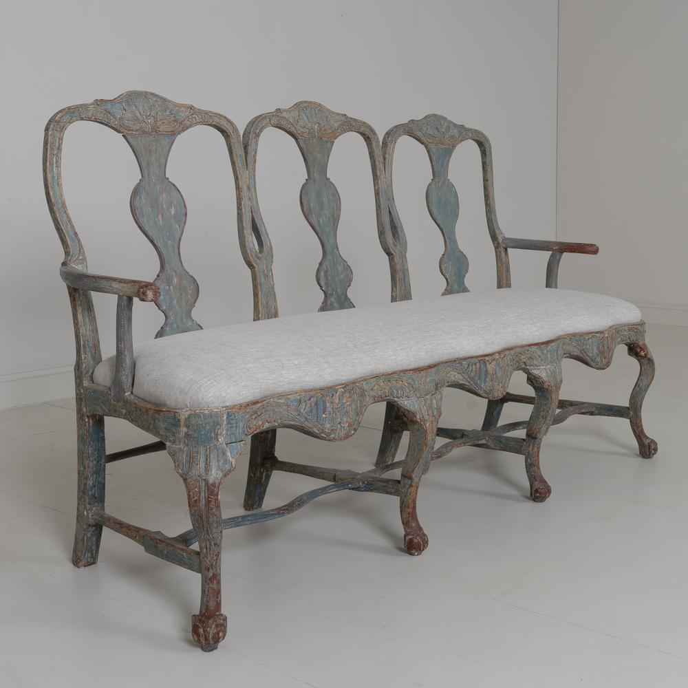 18th Century Swedish Rococo Settee from Lindome, Sweden in Original ...