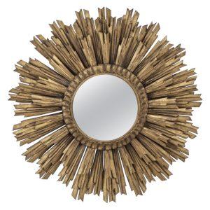 Large Early-Mid 20th c. French Art Deco Giltwood Sunburst Mirror