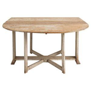 18th c. Swedish Gustavian Gate Leg - Drop Leaf Table and Console in Original Paint
