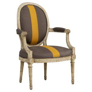 18th c. French Louis XVI Period Fauteuil - Armchair in Original Paint