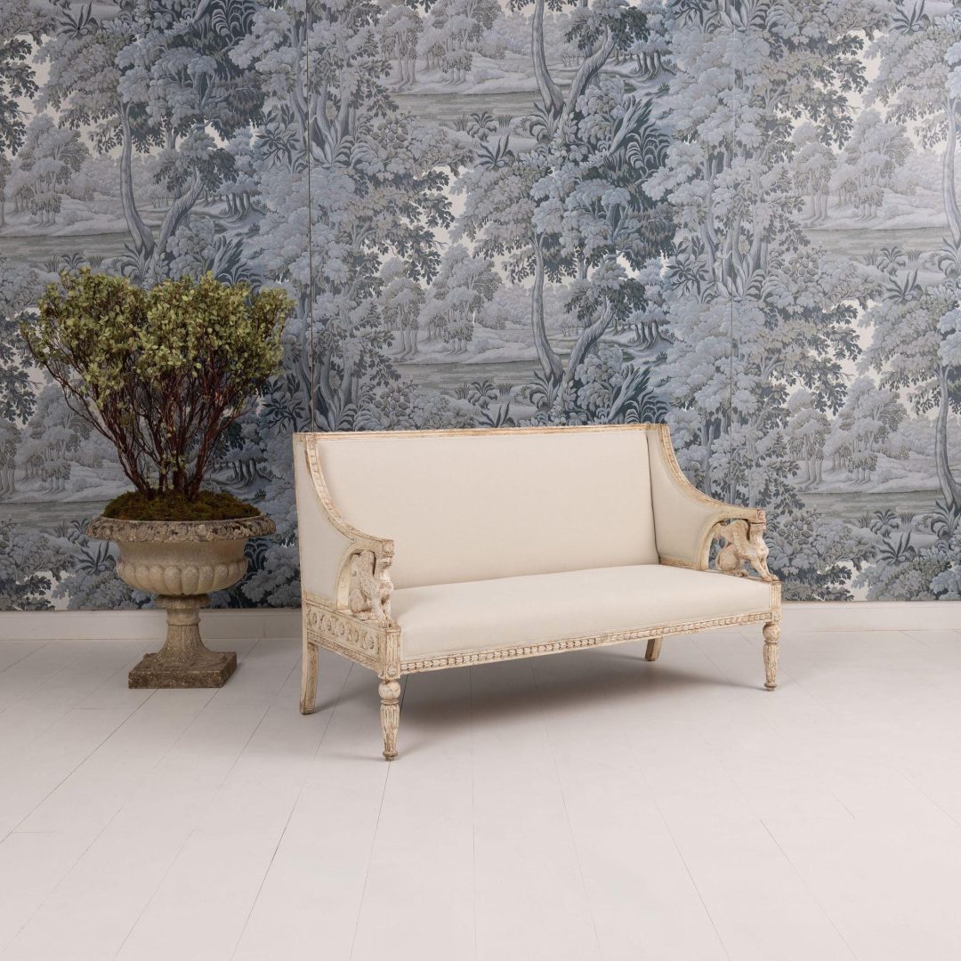 16_2283_19th_century_Swedish_Gustavian_griffin_sofa_bench_in_original_paint-0002