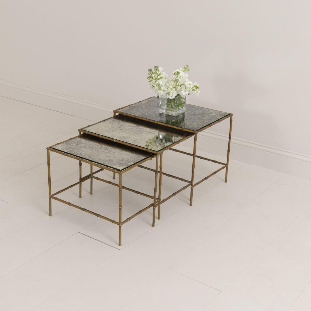 1_2033_mid_century_modern_french_trio_maison_bagues_bronze_mirror_nesting_tables_10