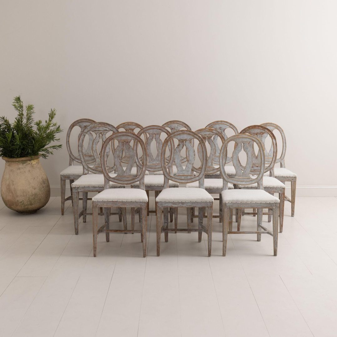 1_2125_19th_century_swedish_gustavian_set_twelve_original_paint_dining_chairs_7