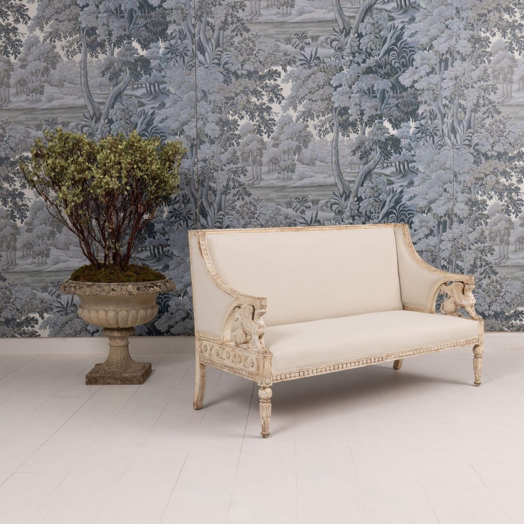 2_2283_19th_century_Swedish_Gustavian_griffin_sofa_bench_in_original_paint-0003