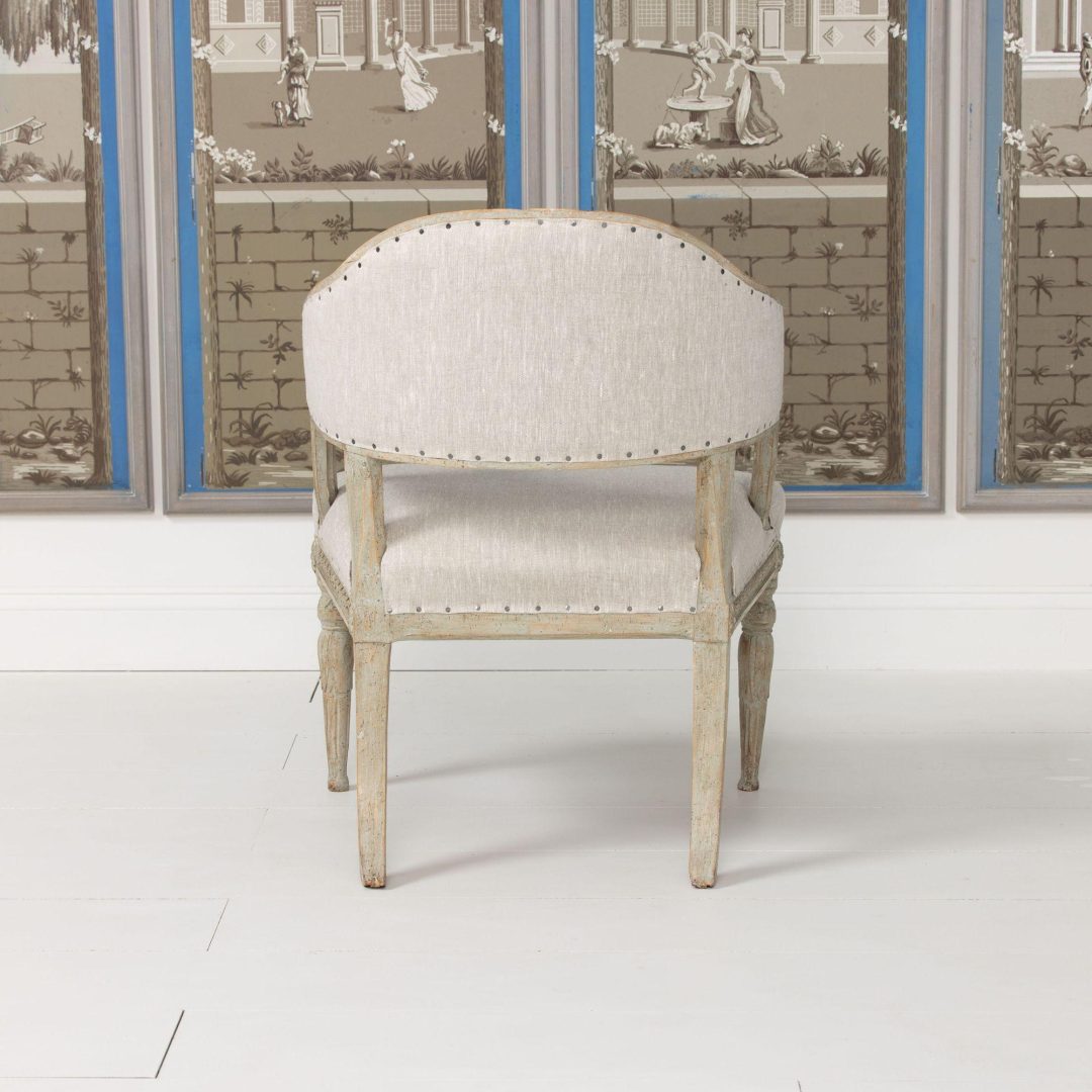 5_2164_B_19th_century_Swedish_Gustavian_upholstered_painted_barrel_back_chair-0006