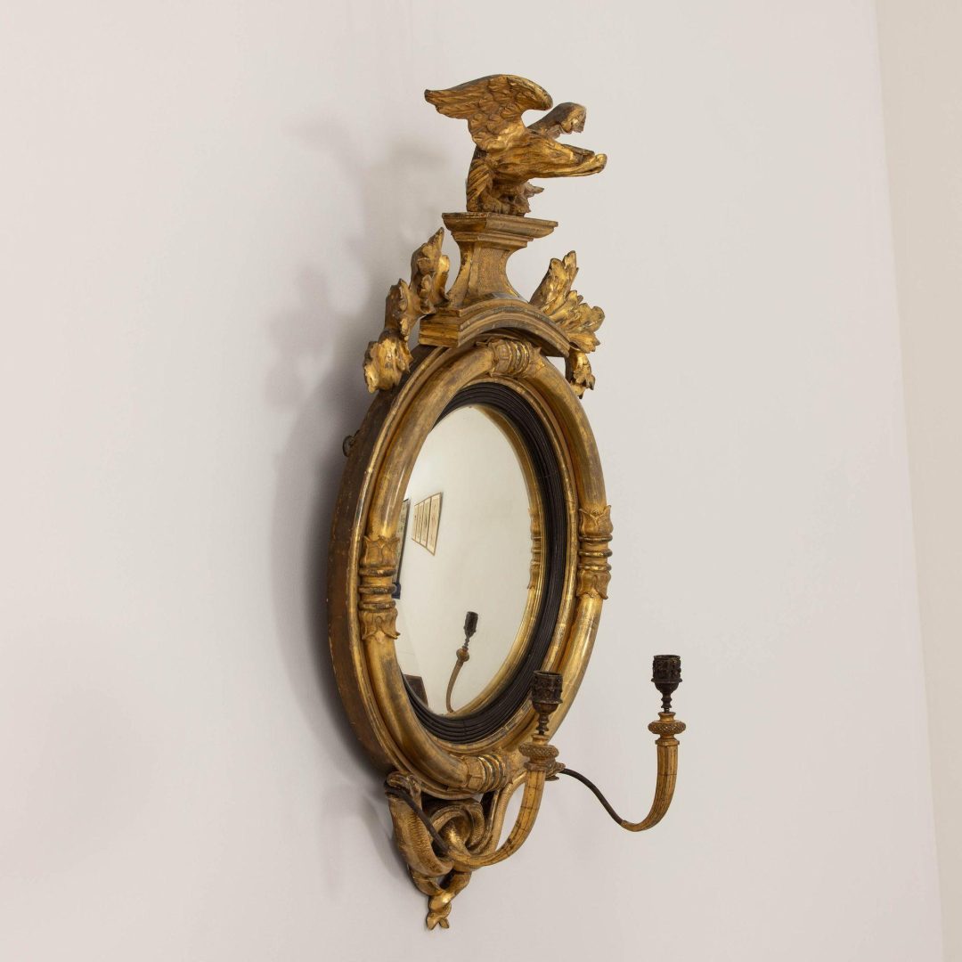 6_2262_19th_century_English_Regency_eagle_convex_mirror_with_candle_arms_in_original_gilt_001