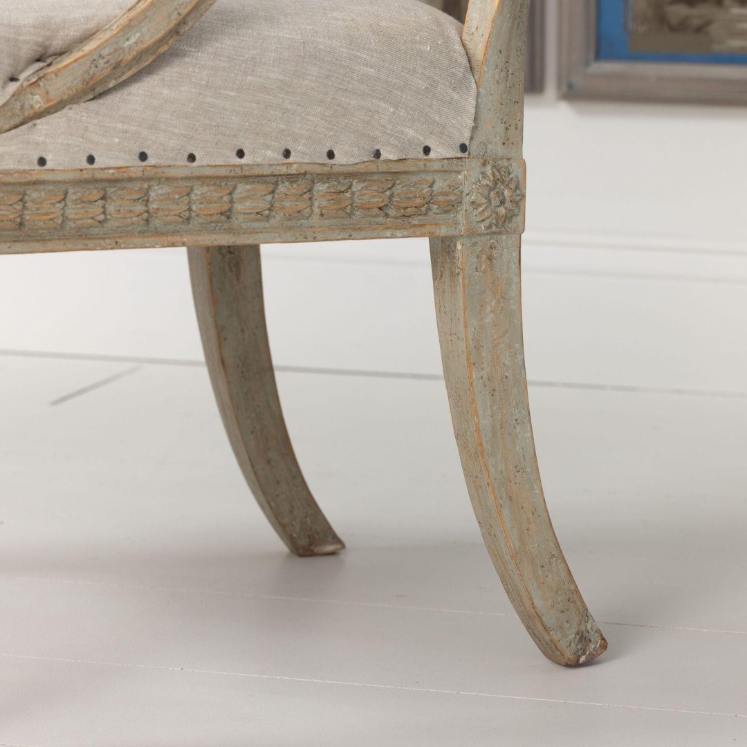 8_2164_B_19th_century_Swedish_Gustavian_upholstered_painted_barrel_back_chair-0009