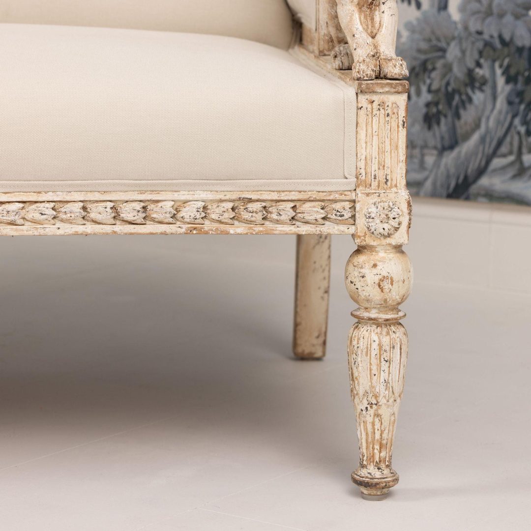 8_2283_19th_century_Swedish_Gustavian_griffin_sofa_bench_in_original_paint-0014